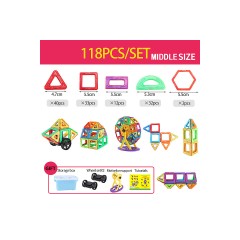 Debuy Magnetisches Spielzeug fur Kinder Magnetische Stange Medium 118 Stuck Магнитные игрушки для детей Магнитный стержень средний 118 штук
