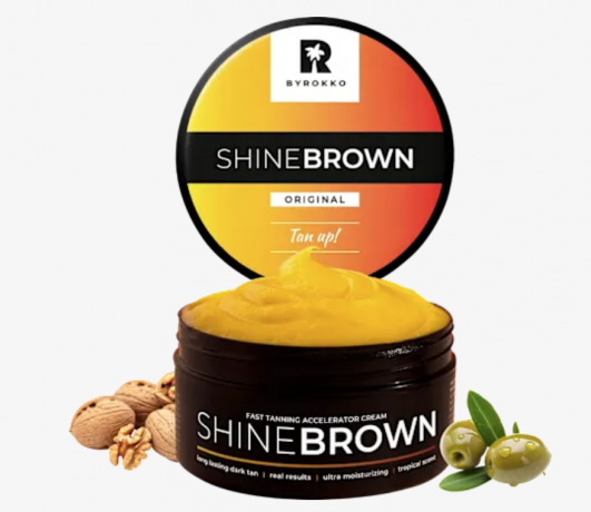 Byrokko Braunungsbeschleuniger Creme shine brown Original, Крем-ускоритель загара, придающий сияние коричневому оттенку, Оригинальный, 200 мл