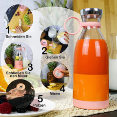 iceagle iceagle Akku-Smoothie-Maker 350ml Mini-Mixer, frischer Saft, kleiner Mixer USB, wiederaufladbarer, 20000r/min, 304 sus, leicht zu tragen, Anti-False-Touch  Беспроводная смузи-мейкер Iceagle, мини-блендер на 350 мл, свежий сок, небольшой блендер US