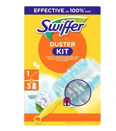 Swiffer Staubmagnet Fresh and clean aroma Starter kit 1 ручка + 3 сменные салфетки-насадки с ароматом чистоты и свежести, стартовый комплект для удаления пыли