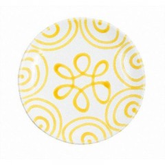 Gmundner Keramik Gmundner Keramik Gelbgeflammt Dessertteller / Fruhstucksteller Cup d: 20 cm / h: 2,6 cm Gmundner керамическая желтая тарелка для десерта / тарелка для завтрака D чашки: 20 см / высота: 2,6 см