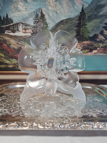 Тарелка винтажная стеклянная в форме цветка Original Walther Glas, 20 x 4 см, Германия, 1960-70гг.