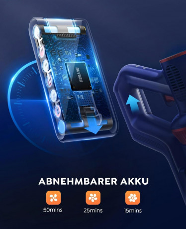 Buture Buture Akku-Hand-und Stielstaubsauger, beutellos, Kabellos 33000Pa mit Touch Screen 2500mAh Abnehmbarem Akku Anti-Tangle Беспроводной ручной пылесос Buture, без мешка, беспроводной, 33000 Па, с сенсорным экраном, съемный аккумулятор, 2500 мАч, про