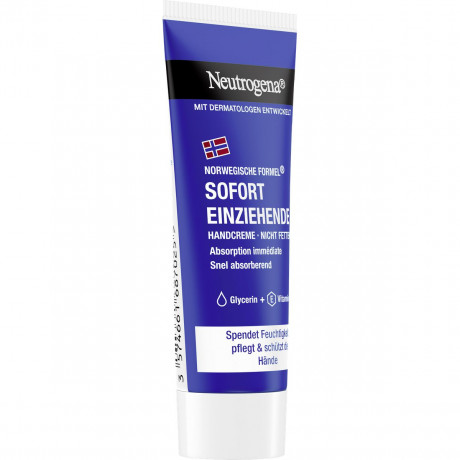 Neutrogena Norwegische Formel Sofort einziehende Handcreme Reisegroesse, 15 ml, Neutrogena Норвежская формула Быстровпитывающийся крем для сухой кожи рук, дорожный формат, 15 мл