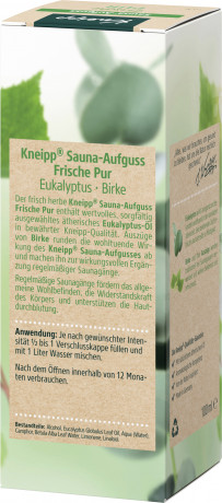 Kneipp Sauna Aufguss Frische Pur, 100 ml, Kneipp концентрат для сауны Frische Pur с эвкалиптом и берёзой, 100 мл