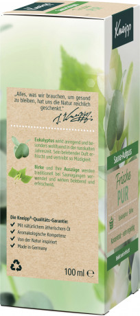 Kneipp Sauna Aufguss Frische Pur, 100 ml, Kneipp концентрат для сауны Frische Pur с эвкалиптом и берёзой, 100 мл