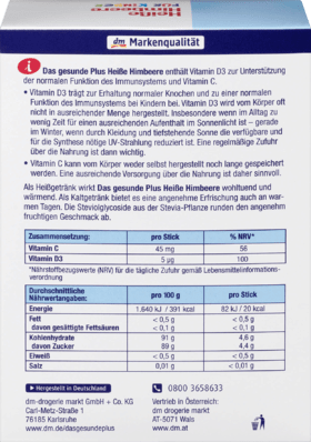 Mivolis Heisse Himbeere fur Kinder Portionssticks Горячий напиток с малиной и витаминами С + D3 для детей от 7-ми лет, пакетики, 20 шт., 100 г