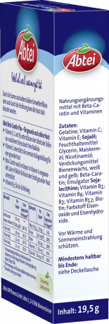 Abtei Beta-Carotin Plus Kapseln 50 Kapseln (19,5 g), Abtei Капсулы с бета-каротином и витаминами для поддержки кожи и защиты клеток, 50 капсул (19,5 г)