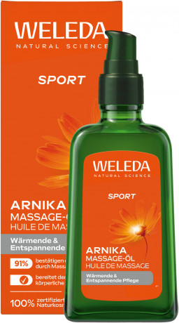 WELEDA ARNIKA Massage-Oel, 100 ml, Массажное масло с арникой для ухода до и после спорта, 100 мл