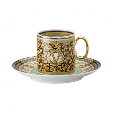 Rosenthal meets Versace Rosenthal Versace Barocco Mosaic Espressotasse 0,10 L mit Untertasse 12,5 cm 2-tlg. Чашка для эспрессо Rosenthal Versace Barocco Mosaic 0,10 л с блюдцем 12,5 см, 2 шт.