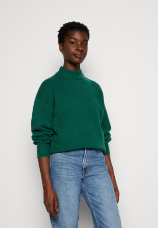 Tommy Hilfiger PUFF SLEEVE MOCK-NECK SWEATER Jumper prep green СВИТЕР С ПЛОСКИМ РУКАВОМ И ВЫРЕЗОМ Джемперы подготовка зеленый