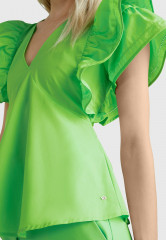 Tommy Hilfiger RUFFLED REGULAR FIT  Blouse spring lime Блуза REGULAR FIT С РЯБЯМИ весенняя известь