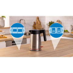 BOSCH BOSCH Wasserkocher TWK6M480, 1,7 Liter 2400W Edelstahl Tassenanzeige Wasserstandsanzeige  Чайник BOSCH TWK6M480, 1,7 л, 2400 Вт, чашка из нержавеющей стали, индикатор уровня воды