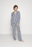 Tommy Hilfiger SATIN LONG SLEEVE PJ SET Pyjamas desert sky АТЛАСНАЯ ПИЖА С ДЛИННЫМИ РУКАВАМИ Пижамы небо пустыни