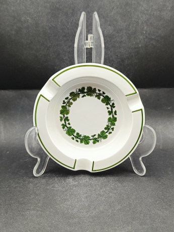 Пепельница винтажная Meissen, зеленый растительный декор, фарфор, 12.5 см, Германия, 1970-80гг.