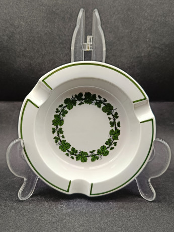 Пепельница винтажная Meissen, зеленый растительный декор, фарфор, 12.5 см, Германия, 1970-80гг.