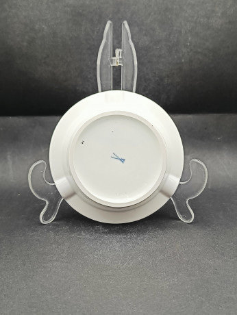 Пепельница винтажная Meissen, зеленый растительный декор, фарфор, 12.5 см, Германия, 1970-80гг.