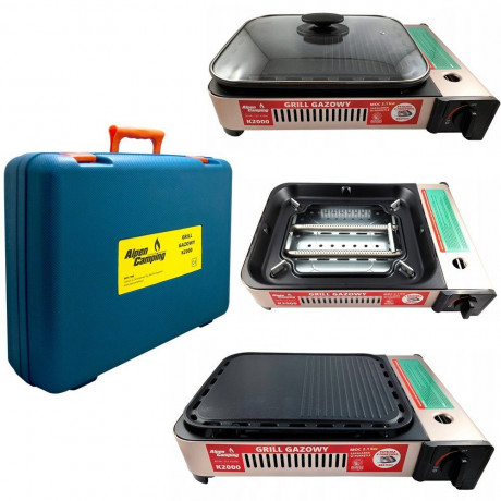 Alpen Camping Alpen Camping Gaskocher 2in1 Gas Kocher Campingkocher + Grillplatte Gasgrill Outdoor Camping Kocher Газовая плита Alpen для кемпинга, газовая плита 2-в-1, походная плита + гриль, газовый гриль, уличная походная плита