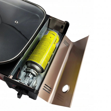 Alpen Camping Alpen Camping Gaskocher 2in1 Gas Kocher Campingkocher + Grillplatte Gasgrill Outdoor Camping Kocher Газовая плита Alpen для кемпинга, газовая плита 2-в-1, походная плита + гриль, газовый гриль, уличная походная плита