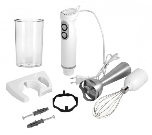 QUIGG QUIGG Stabmixer Stabmixer SET 500W Edelstahl Purierstab Mixer Handmixer, 500,00 W, Stufenlose Geschwindigkeitskontrolle am Kopf des Gerates  Ручной блендер QUIGG ручной блендер SET 500 Вт, миксер со очищающим стержнем из нержавеющей стали, ручной ми