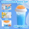 NUODWELL NUODWELL Smoothie-Maker Slush Becher, Slushy Squeeze Cup, Smoothie Maker mit Strohhalm Loffel Blau NUODWELL Smoothie Maker Slush Cup, Slushy Squeeze Cup, Smoothie Maker с соломенной ложкой