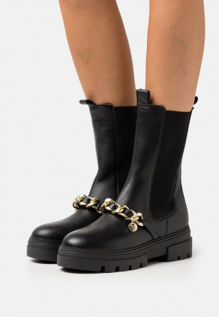 Tommy Hilfiger MONOCHROMATIC CHELSEA BOOT CHAIN Platform boots black MONOCHROMATIC CHELSEA BOOT CHAIN - Ботинки на платформе черный