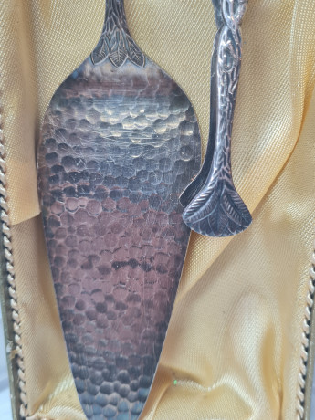 Besteck Hildesheimer Набор: щипцы 10,5 см и лопатка для торта 22 см, в упаковке, Германия, 1960-70гг.