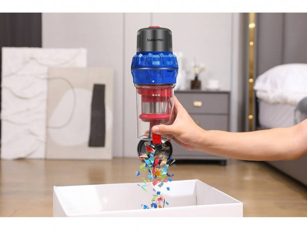 SWISS PRO+ SWISS PRO+ Akku-Bodenstaubsauger Flexibler Staubsauger Beutellos 250W LED Holzboden Teppiche Tierhaare, 250,00 W  SWISS PRO+ Беспроводной пылесос с канистрой Гибкий пылесос без мешка 250 Вт со светодиодной подсветкой Деревянные напольные ковры 