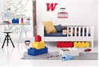 LEGO Aufbewahrungsbox grey, LEGO ящик для хранения с выдвижными отсеками (Дания), 50 х 25 х 18 см, серый, органайзер в виде конструктора, прочный пластик, для игрушек и вещей