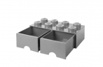 LEGO Aufbewahrungsbox grey, LEGO ящик для хранения с выдвижными отсеками (Дания), 50 х 25 х 18 см, серый, органайзер в виде конструктора, прочный пластик, для игрушек и вещей