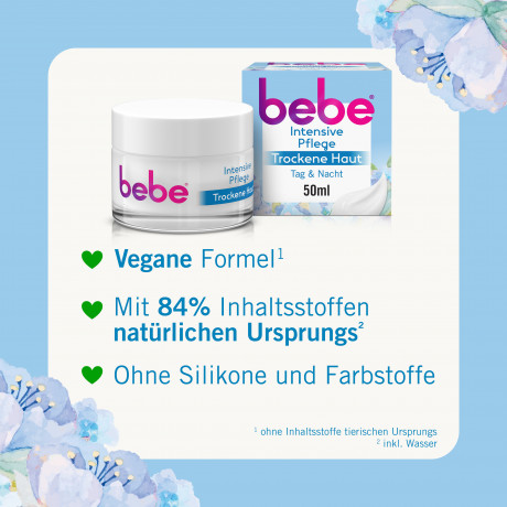 bebe Intensivpflege Trockene Haut, 50 ml, bebe интенсивный крем для лица для сухой кожи с маслом авокадо и маслом ши, 50 мл