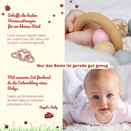 Angels Baby Baby Geschenkset mit Schnullerkette und Schnuffeltuch 4 teilig Детский подарочный набор с цепочкой для пустышки и одеялом