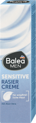 Balea MEN Rasiercreme Sensitive, 100 ml, Крем Sensitive для бережного бритья с алоэ вера и пантенолом, 100 мл