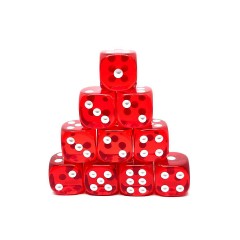 dice4friends 10-tlg. D6 Wurfelset Transparent: Red 10 шт. Набор кубиков D6 прозрачный: красный