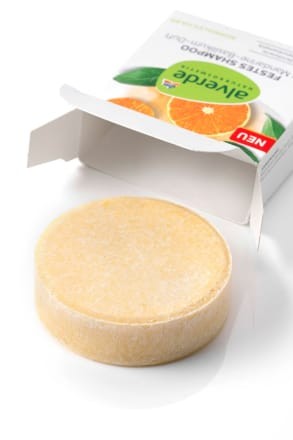 alverde NATURKOSMETIK festes Shampoo mit Mandarine-Basilikum-Duft Твердый шампунь с ароматом мандарина и базилика, 60гр
