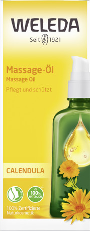 WELEDA CALENDULA Massage-Oel, 100 ml, Массажное масло с календулой для чувствительной кожи, с лёгким цитрусовым ароматом, 100 мл