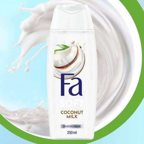 Fa Soft Coconut Milk Duschcreme 250 ml, Крем для душа FA Soft Coconut Milk с ароматом кокосового молока, пралине и ванили, 250 мл