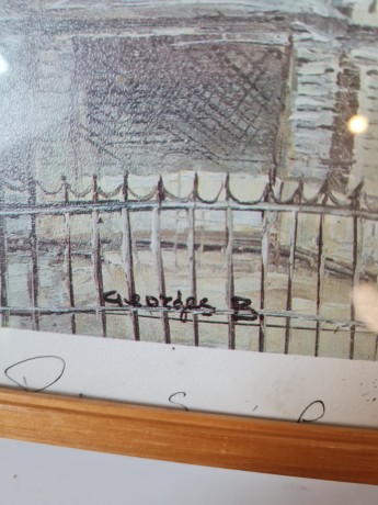 Georges B. Картина в раме "Парижский собор", 41.5см x 32см, 1970-80гг.