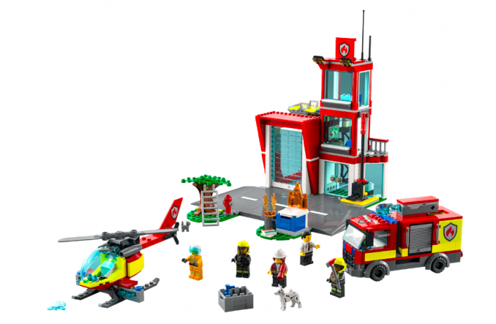 LEGO City Fire 4er Set, ЛЕГО НАБОР 60318 Пожарный вертолёт + 60319 Пожарная бригада и полицейская погоня + 60320 Пожарная часть + 60321 Пожарная команда