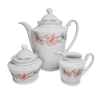 Набор для чая винтажный Winterling Marktleuthen Bavaria с розовыми и голубыми цветами, чайник, молочник, сахарница, фарфор, Германия, 1970-80гг.