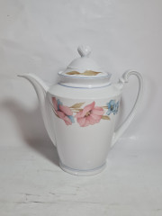 Набор для чая винтажный Winterling Marktleuthen Bavaria с розовыми и голубыми цветами, чайник, молочник, сахарница, фарфор, Германия, 1970-80гг.