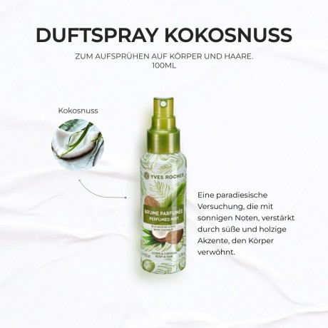 Yves Rocher Les Plaisirs Nature Duftspray Kokosnuss 100 ml Les Plaisirs Nature Ароматный спрей Кокос