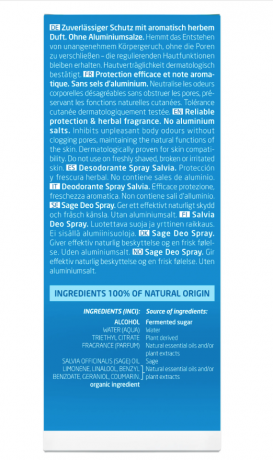 WELEDA SALBEI Herbal Fresh Deo Spray Дезодорант-спрей c ароматом шалфея без солей алюминия 100мл