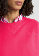 Tommy Hilfiger LOGO EMBROIDERY TERRY Sweatshirt bright cerise pink LOGO EMBROIDERY TERRY Толстовка ярко-вишнево-розовый