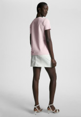 Tommy Hilfiger SIGNATURE FROSTED LOGO Print T-shirt classic pink heather SIGNATURE FROSTED LOGO Футболка с принтом классический розовый вереск