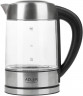 JUNG JUNG Wasserkocher ADLER AD1247, Wasserkocher Glas mit Temperatureinstellung Digital, 1.7 l, 2200 W, Glas mit Edelstahl, LED Beleuchtung LCD Display, 360° Basis Kettle Чайник JUNG ADLER AD1247, стеклянный чайник с цифровой регулировкой температуры,