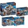 PLAYMOBIL 4er Set: 70220 Grosse Burg von Novelmore + 70391 Novelmore Mobile Katapultfestung + 70642 Novelmore Darios Zeppelin + 70671 3er Set Novelmore Ritter Набор из 4 предметов: 70220 Великий замок Новелмор + 70391 Крепость с мобильной катапультой Нове