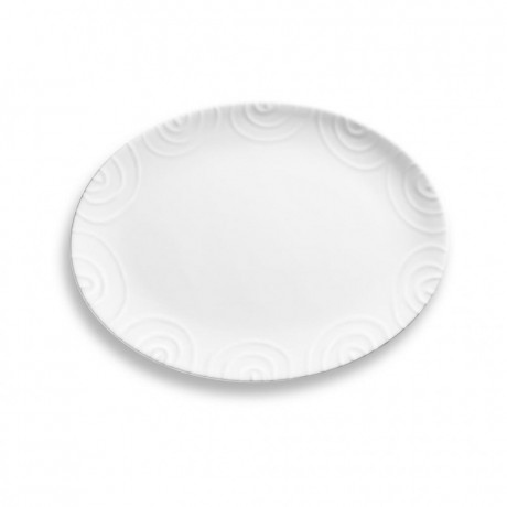 Gmundner Keramik Gmundner Keramik Weissgeflammt Platte oval 28 cm Gmundner Ceramics White Flame Тарелка овальная 28 см