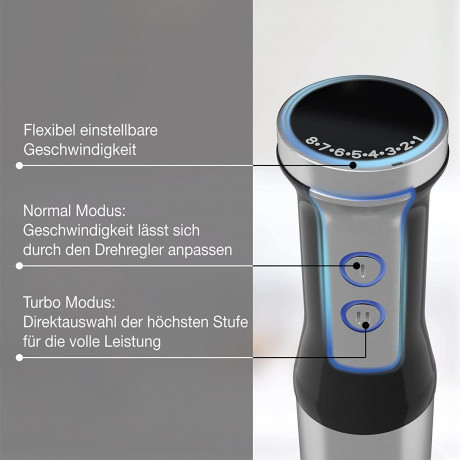 Lebenlang Lebenlang Stabmixer Stabmixer Purierstab Set Mixer Edelstahl Hochwertig 2 Jahre Garantie, 1000,00 W  Ручной блендер на всю жизнь, ручной блендер, набор стержней Purier, миксер из нержавеющей стали, высокое качество, гарантия 2 года, 1000,00 Вт