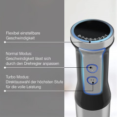 Lebenlang Lebenlang Stabmixer Stabmixer Purierstab Set Mixer Edelstahl Hochwertig 2 Jahre Garantie, 1000,00 W  Ручной блендер на всю жизнь, ручной блендер, набор стержней Purier, миксер из нержавеющей стали, высокое качество, гарантия 2 года, 1000,00 Вт